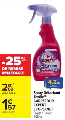 Carrefour Market CARREFOUR EXPERT ECOPLANET Spray Détachant Textile offre