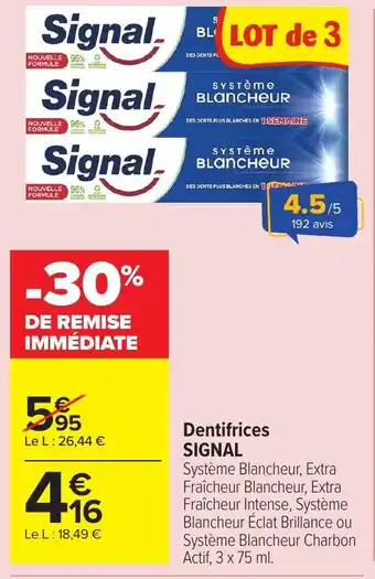 Carrefour Market SIGNAL Dentifrices offre