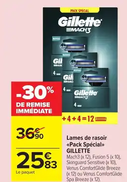 Carrefour Market GILLETTE Lames de rasoir <<Pack Spécial>> offre