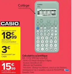 Carrefour Market CASIO Calculatrice scientifique offre