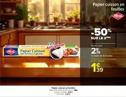 Carrefour Market ALBAL Papier cuisson en feuilles offre