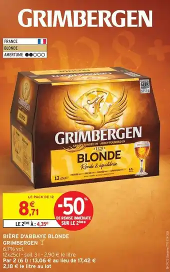Intermarché Express GRIMBERGEN Bière d'abbaye blonde offre