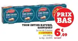 U Express SAUPIQUET Thon entier naturel offre
