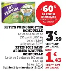 U Express BONDUELLE Petits pois carottes offre