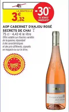 Intermarché Hyper Signal - aop cabernet d'anjou rosé offre