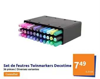 Action Set de feutres twinmarkers decotime offre