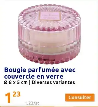 Action Bougies parfumée avec couvercle en verre offre