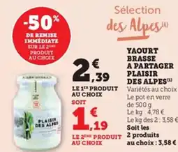U Express Yaourt brasse a partager plaisir des alpes offre