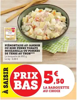Bi1 Piémontaise au jambon ou mini penne tomate mozzarella ou pommes de terre au thon offre