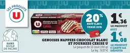 Bi1 U Genoises nappees chocolat blanc et fourrees cerise offre