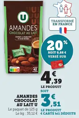 Bi1 U Amandes chocolat au lait offre