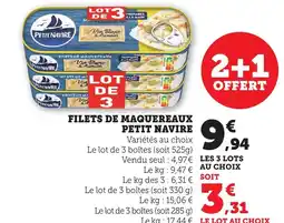 Bi1 PETIT NAVIRE Filets de maquereaux offre