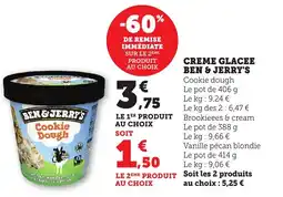 Bi1 BEN & JERRY'S Creme glacee offre