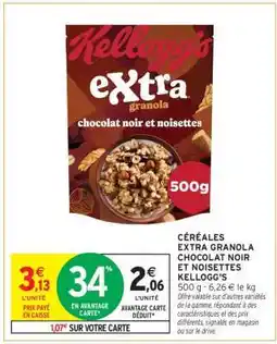 Intermarché Contact Céréales Extra Granola Chocolat Noir Et Noisettes Kellogg's offre