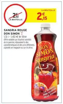 Intermarché Contact Sangria Rouge Don Simon offre