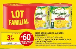 Intermarché BONDUELLE Maïs sans sucres ajoutés offre