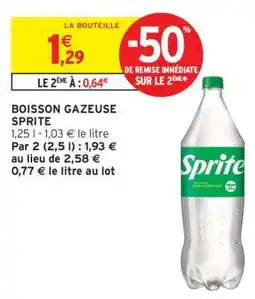 Intermarché Boisson Gazeuse Sprite offre
