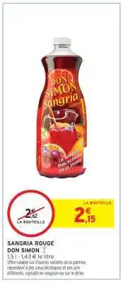 Intermarché Sangria Rouge Don Simon offre
