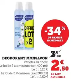 Bi1 MONSAVON Deodorant offre