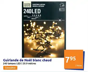 Action Guirlande de noël blanc chaud offre