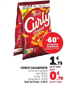 Bi1 VICO Curly cacahuete offre