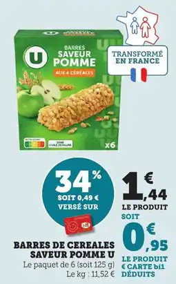 Bi1 U Barres de cereales saveur pomme offre