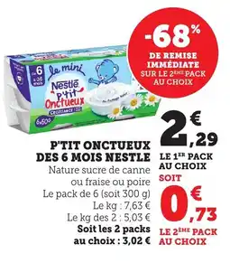 Bi1 NESTLE P'tit onctueux des 6 mois offre