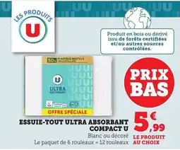 Bi1 U Essuie-tout ultra absorbant compact offre