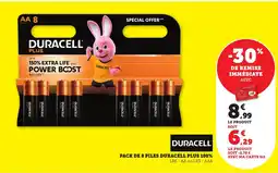 Bi1 DURACELL Pack de 8 piles duracell plus 100% offre