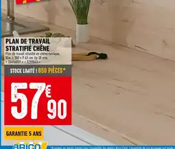 Brico Cash BRICO Plan de travail stratifié chêne offre
