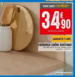 Brico Cash Crédence Chêne Rustique offre