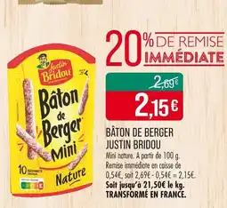 Match JUSTIN BRIDOU Bâton de berger offre