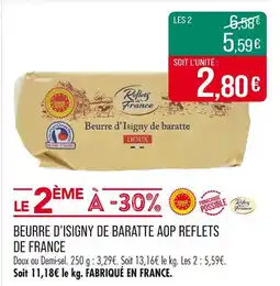 Match REFLETS DE FRANCE Beurre d'Isigny de baratte AOP offre