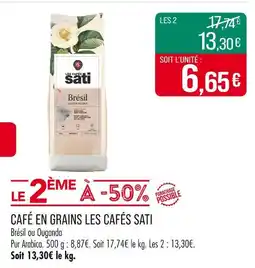 Match Les Cafés Sati Café en grains offre