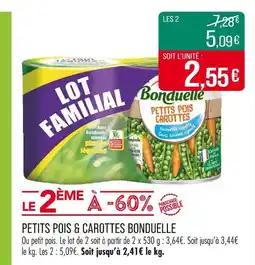 Match BONDUELLE Petits pois & carottes offre
