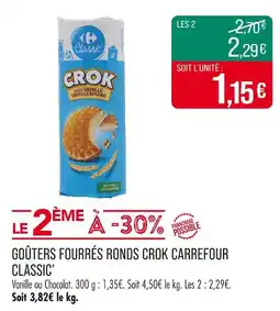 Match Carrefour Classic' Goûters fourrés ronds crok offre
