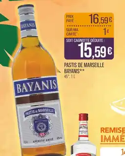 Match BAYANIS Pastis de Marseille offre
