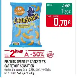 Match Carrefour Sensation Biscuits apéritifs crokster's offre