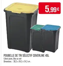 Match Poubelle de tri sélectif Coverline 45L offre