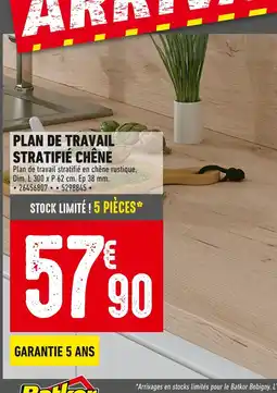 Batkor Plan de travail stratifié chêne offre