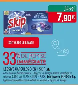 Match Skip Lessive capsules 3 en 1 offre
