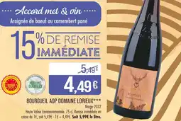 Match DOMAINE LORIEUX Cuvée des Châtelains BOURGUEIL AOP offre