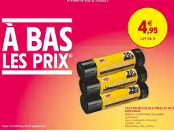 Intermarché QUICKPACK Sacs poubelle 30 litres lot de 3 offre