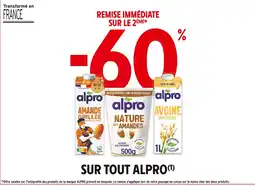 Intermarché ALPRO -60% REMISE IMMÉDIATE SUR LE 2ÈME SUR TOUT ALPRO offre