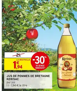 Intermarché KERISAC Jus de pommes de Bretagne offre