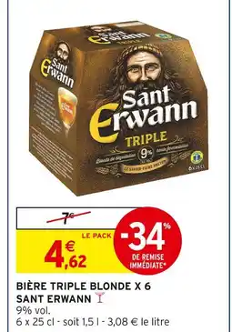 Intermarché SANT ERWANN Bière triple blonde x 6 offre