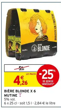 Intermarché MUTINE Bière blonde x 6 offre