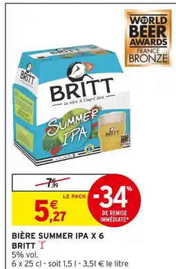 Intermarché BRITT Bière Summer IPAx 6 offre