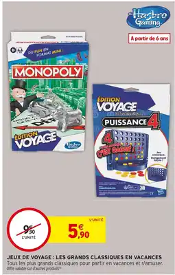 Intermarché Hasbro Gaming Jeux de voyage : les grands classiques en vacances offre