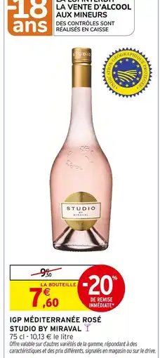Intermarché STUDIO BY MIRAVAL IGP méditerranée rosé offre